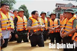 Thủ tướng Phạm Minh Chính thăm hỏi người dân và chỉ đạo công tác khắc phục hậu quả mưa lũ tại Thái nguyên